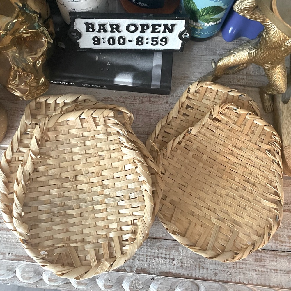 6 Seagrass woven coasters